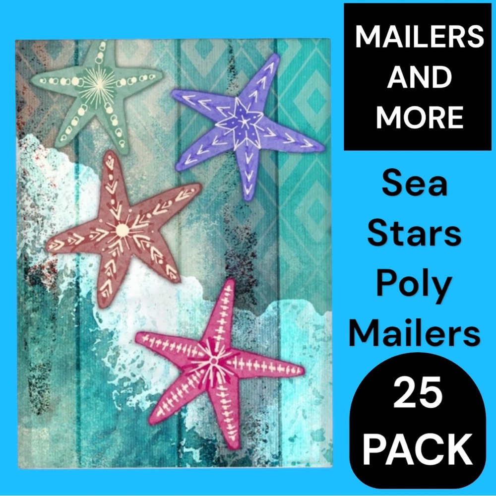 25 10X13 Poly Mailers Sea Star Ocean Fish Shipping Envelopes Bags PRICE IS FIRM - Picture 5 of 14